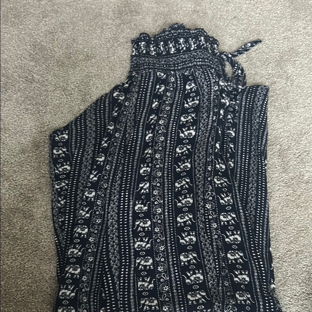Blue and White Patterned Pants